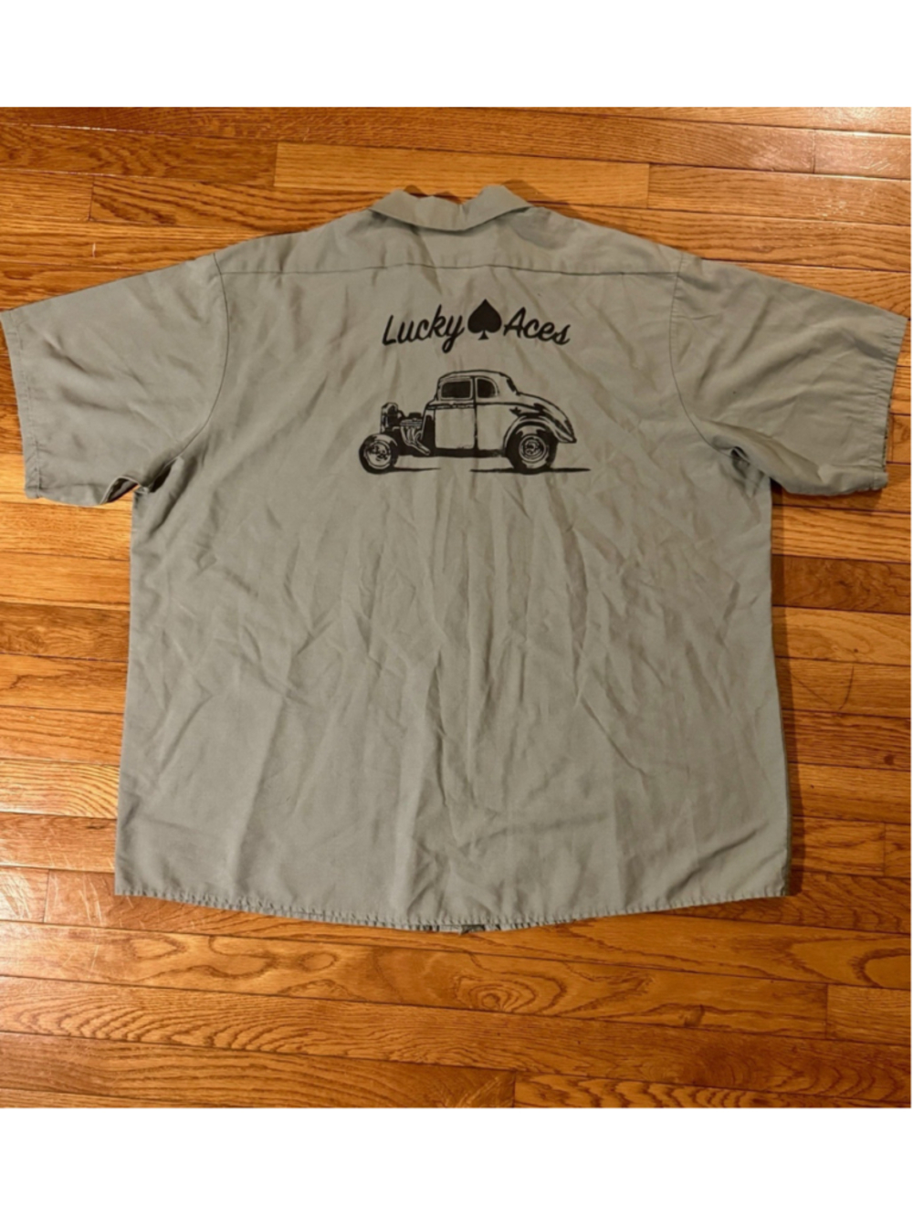 Vintage Red Kap Hot Rod Work Shirt 3XL Lucky Aces Kustom Coupe Rockabilly 90s